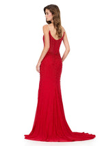 ASHLEYlauren Pearl Hot Stone Prom Dress 121296