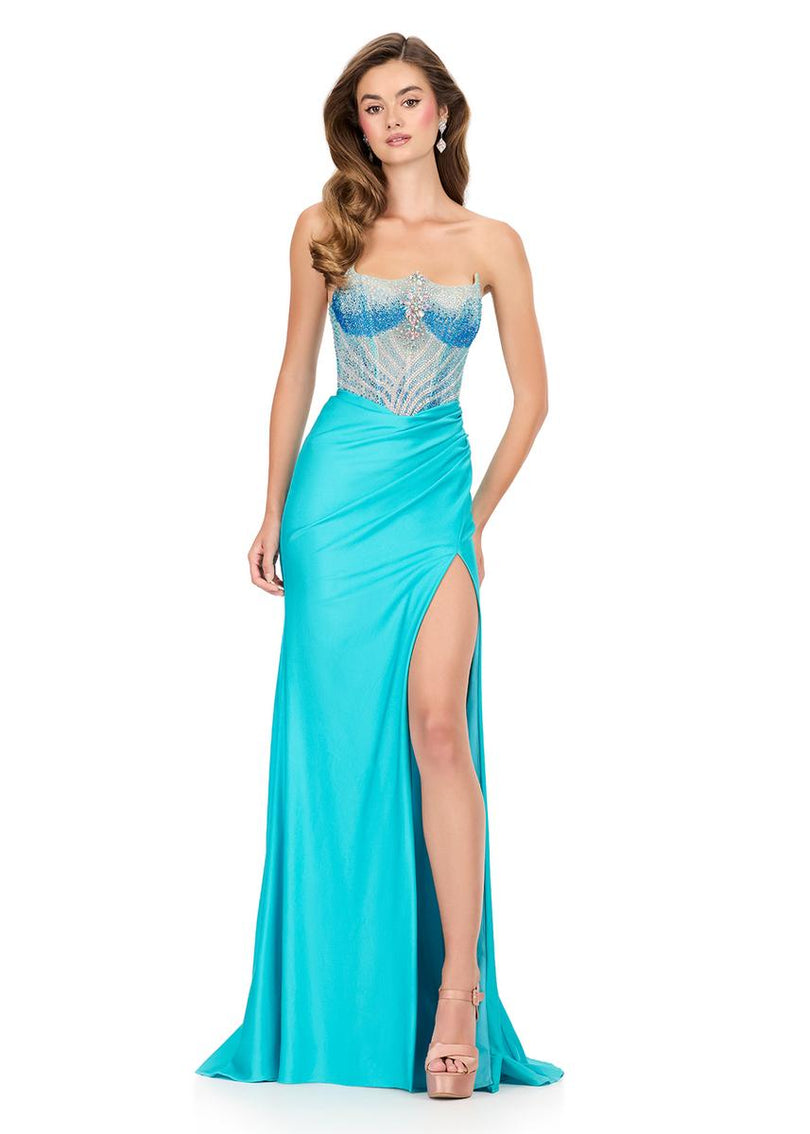 ASHLEYlauren Strapless Ice Queen Prom Dress 12197