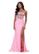 ASHLEYlauren Strapless Ice Queen Prom Dress 12197