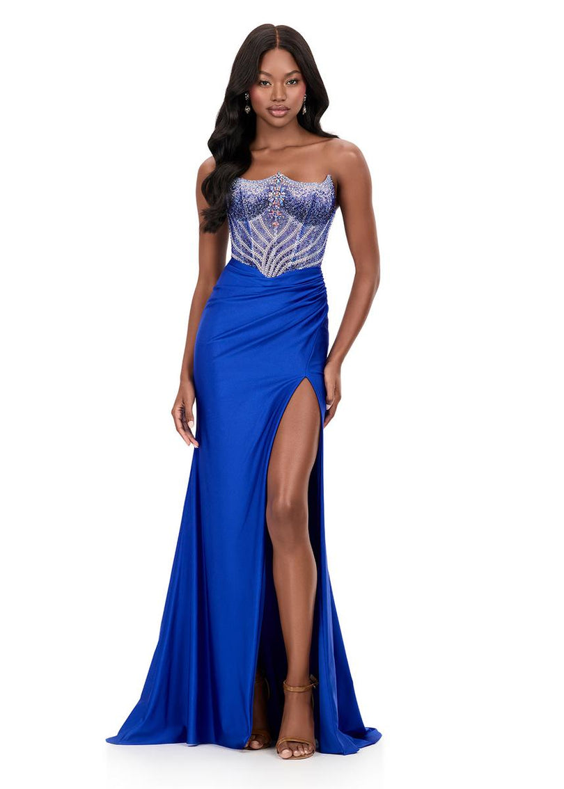ASHLEYlauren Strapless Ice Queen Prom Dress 12197