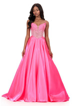 ASHLEYlauren Strapless Basque Waist Prom Dress 12198