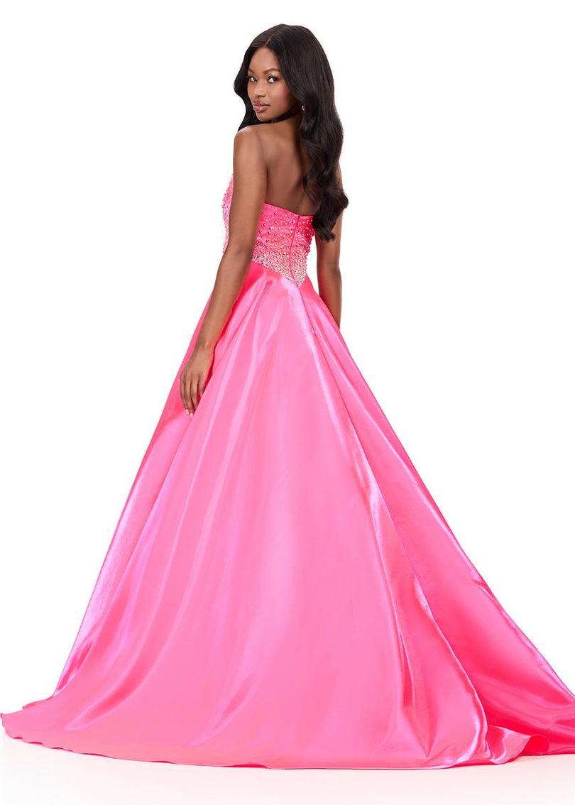 ASHLEYlauren Strapless Basque Waist Prom Dress 12198