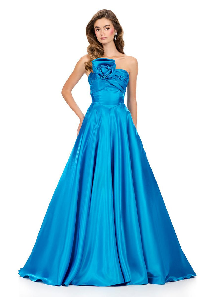 ASHLEYlauren Satin Ballgown Prom Dress 12199