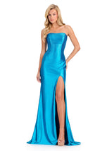 ASHLEYlauren Simple Hot Stone Jersey Prom Dress 12200