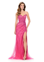 ASHLEYlauren Strapless Fitted Prom Dress 12201