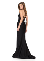 ASHLEYlauren Fitted Halter Prom Dress 12205
