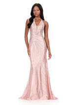ASHLEYlauren Hot Stone Halter Prom Dress 12206