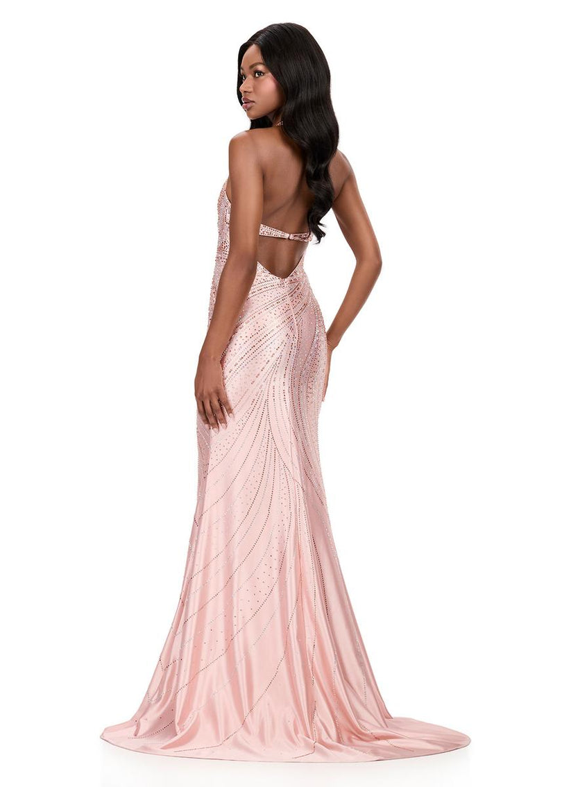 ASHLEYlauren Hot Stone Halter Prom Dress 12206