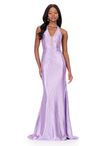 ASHLEYlauren Hot Stone Halter Prom Dress 12206