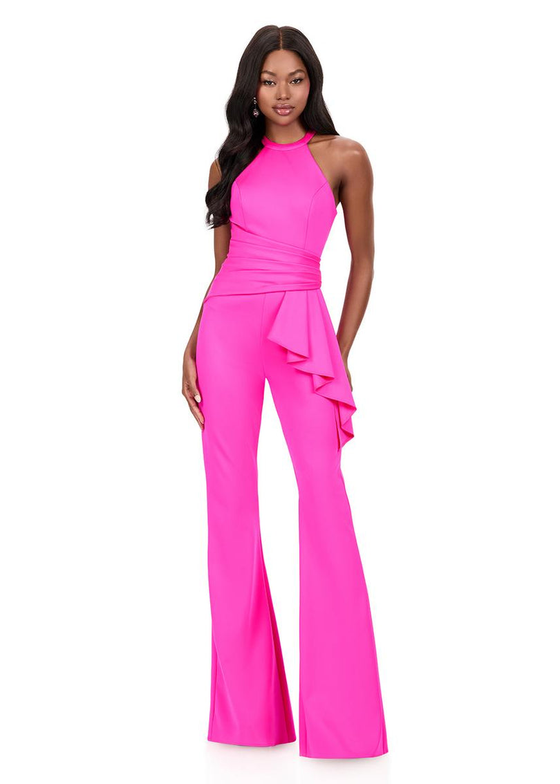 ASHLEYlauren Halter Ruffle Prom Dress 12209