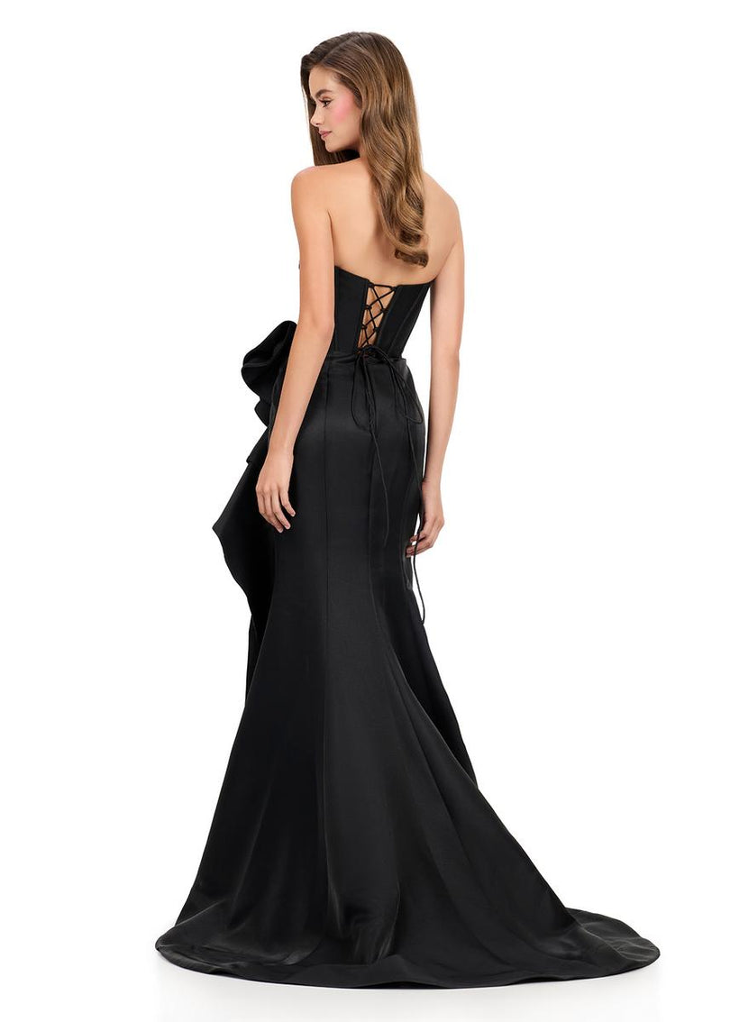 ASHLEYlauren Strapless Side Ruffle Prom Dress 12212 ASHLEYlauren Strapless Side Ruffle Prom Dress 12212