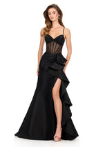 ASHLEYlauren Illusion Corset Prom Dress 12213