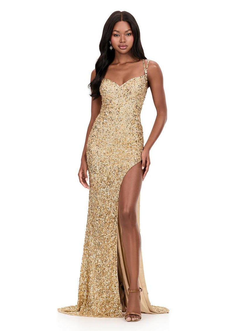 ASHLEYlauren Fitted Open Back Prom Dress 12217