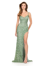 ASHLEYlauren Fitted Open Back Prom Dress 12217