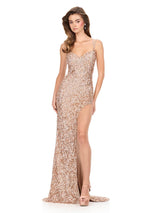 ASHLEYlauren Fitted Open Back Prom Dress 12217