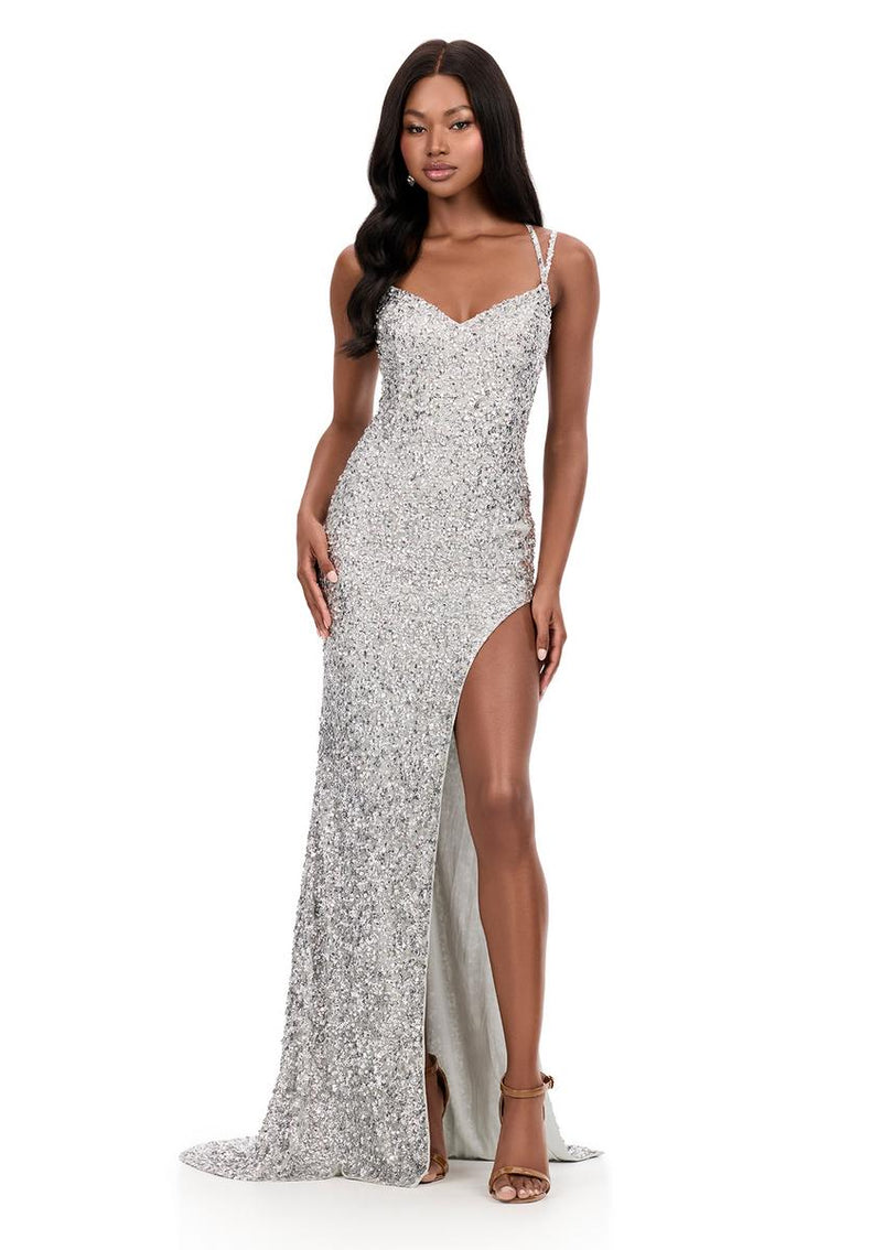 ASHLEYlauren Fitted Open Back Prom Dress 12217