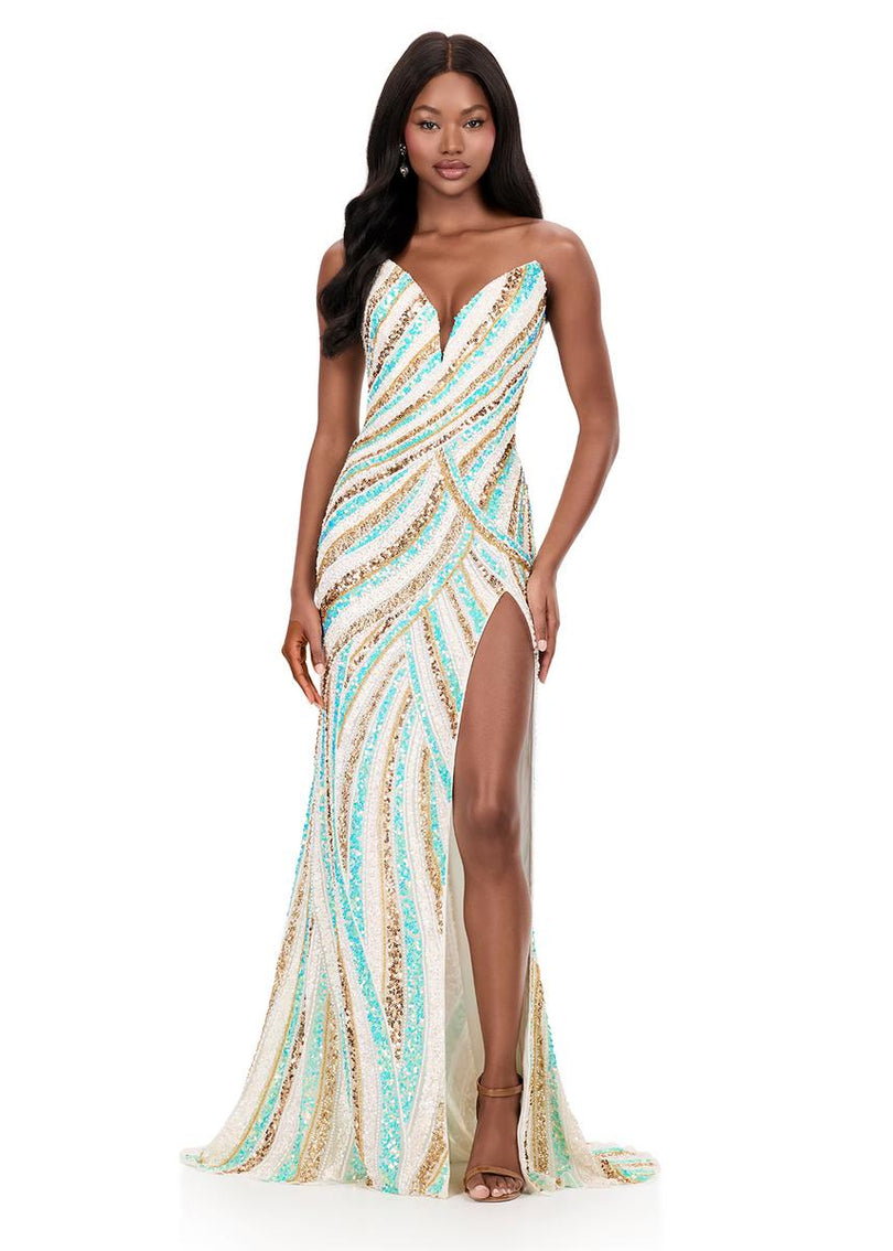 aqua sequin dress strapless Hailey Strapless Sequin Bodycon Mini Dress