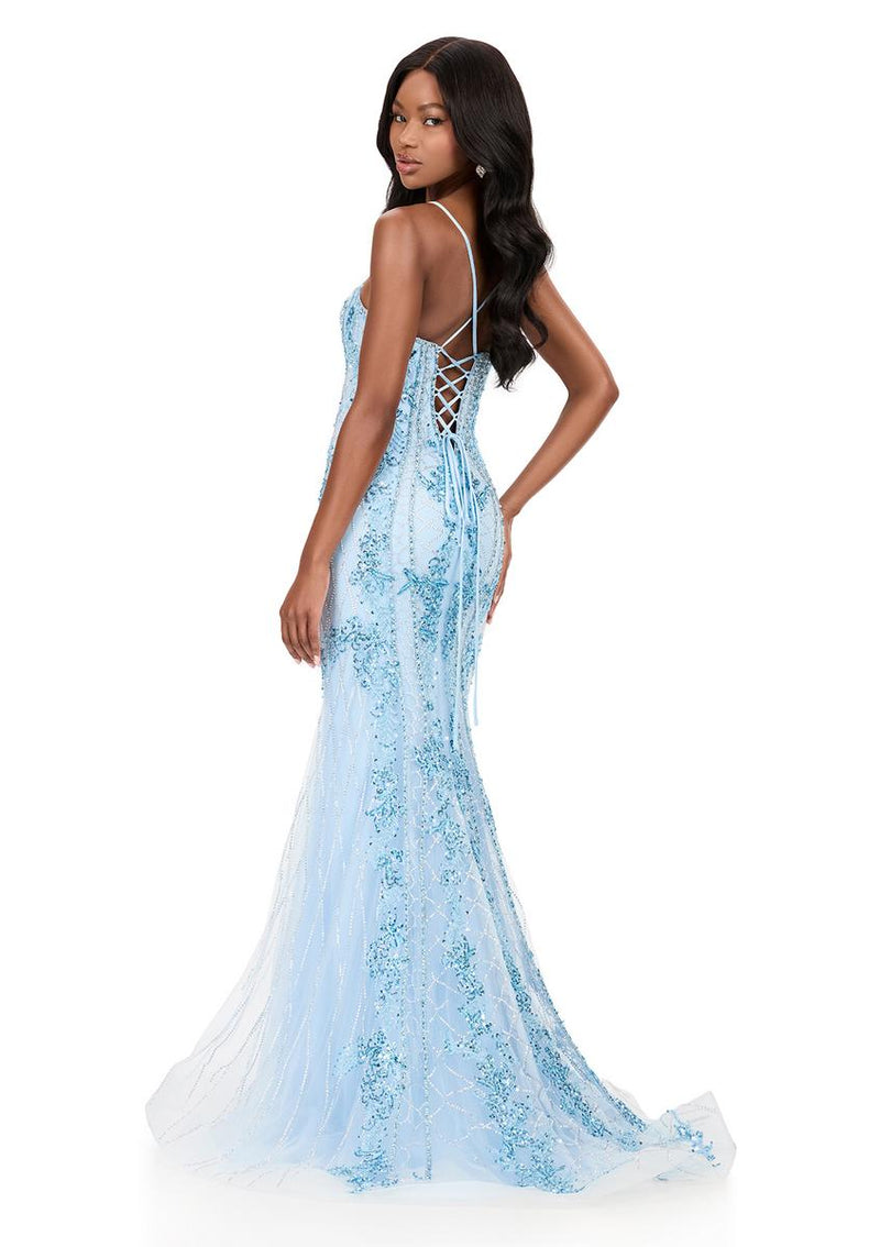 overlay prom dress ASHLEYlauren Illusion Overlay Prom Dress 12221