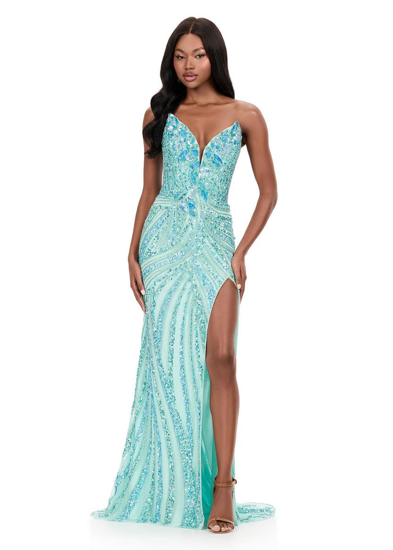 ASHLEYlauren Sequin Lace-up Back Prom Dress 12230 - B
