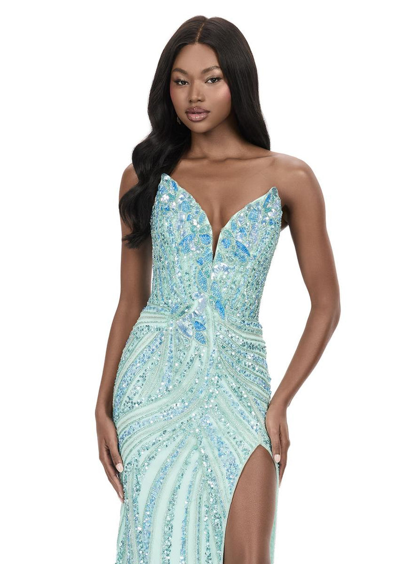 ASHLEYlauren Sequin Lace-up Back Prom Dress 12230 - B