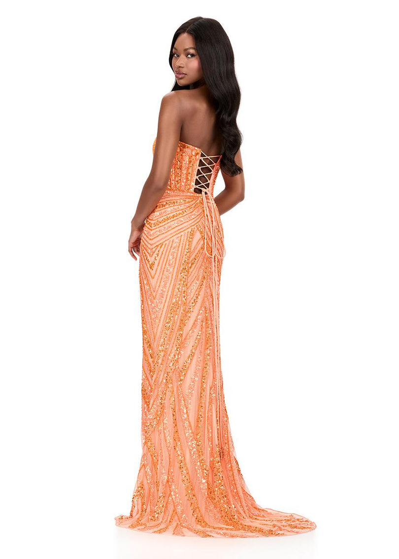 ASHLEYlauren Sequin Lace-up Back Prom Dress 12230 - B