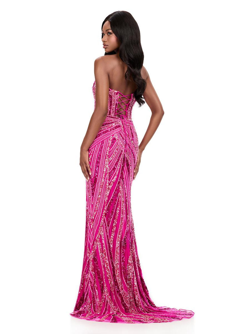 ASHLEYlauren Sequin Lace-up Back Prom Dress 12230 - B