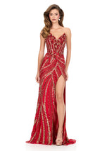 ASHLEYlauren Sequin Lace-up Back Prom Dress 12230 - B
