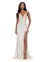 ASHLEYlauren Sequin Lace-up Back Prom Dress 12230 - B