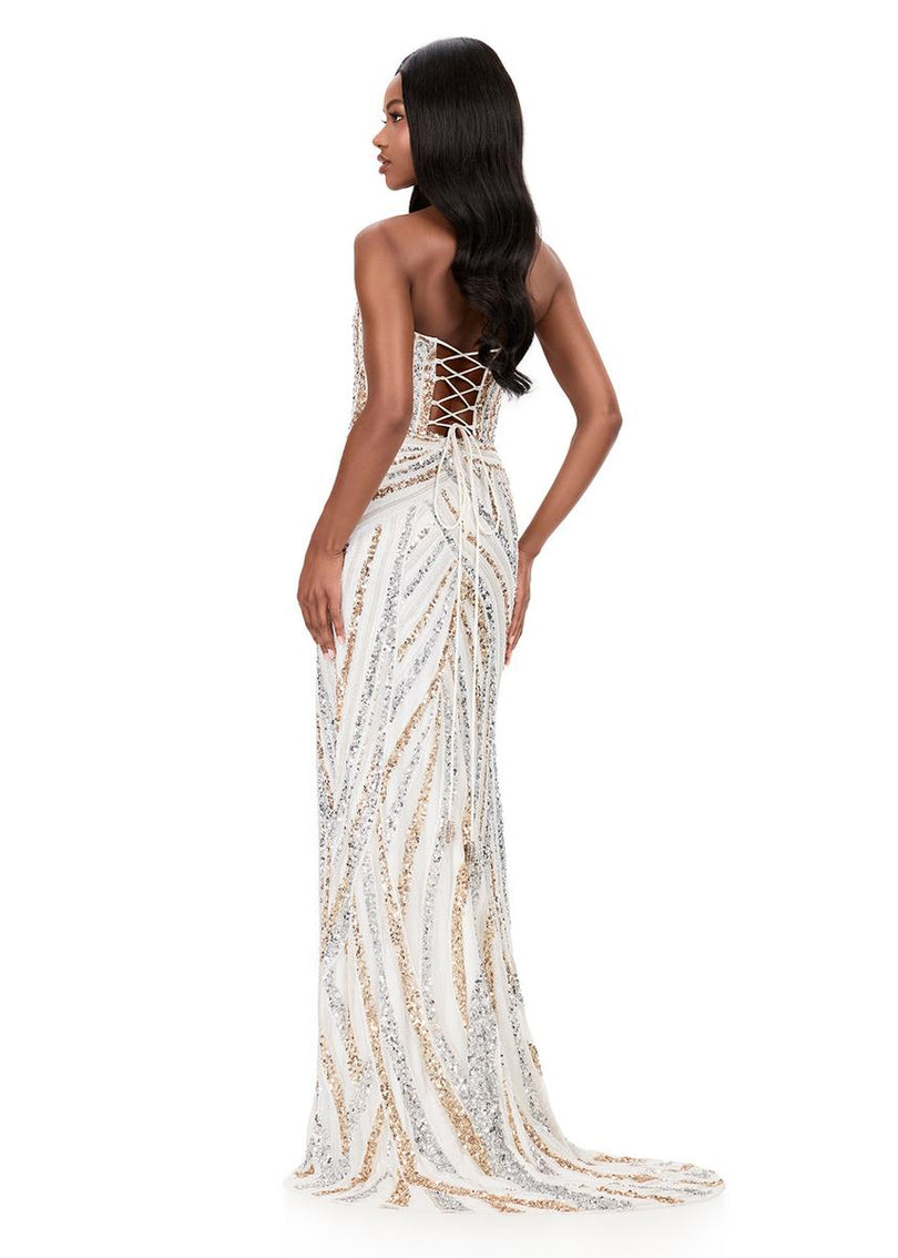 ASHLEYlauren Sequin Lace-up Back Prom Dress 12230 - B