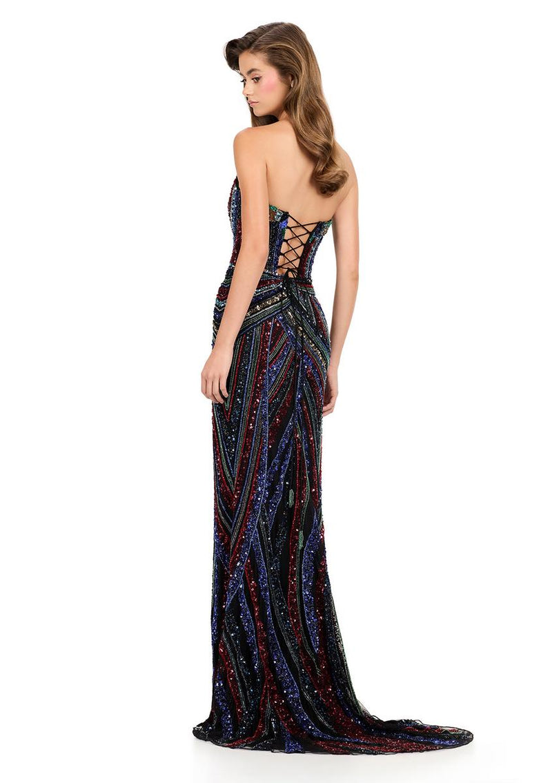 ASHLEYlauren Sequin Lace-up Back Prom Dress 12230 - B