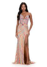 ASHLEYlauren Sequin Lace-up Back Prom Dress 12230 - B