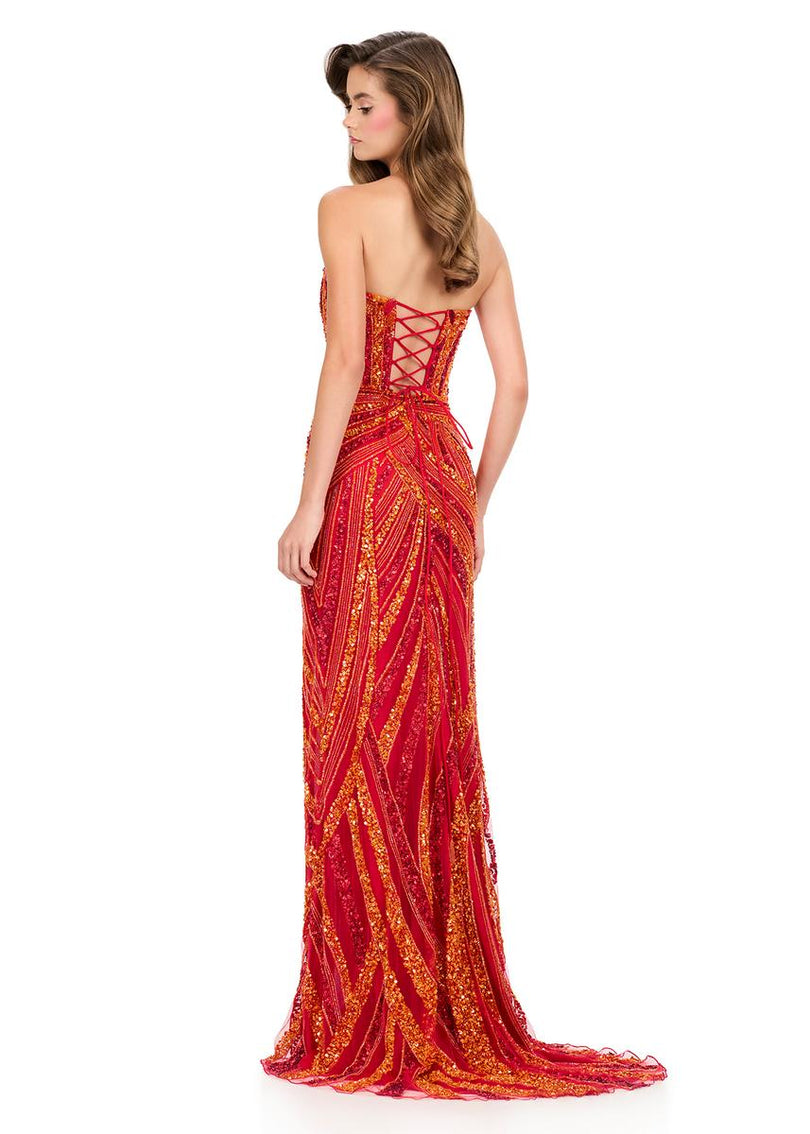 ASHLEYlauren Sequin Lace-up Back Prom Dress 12230 - B