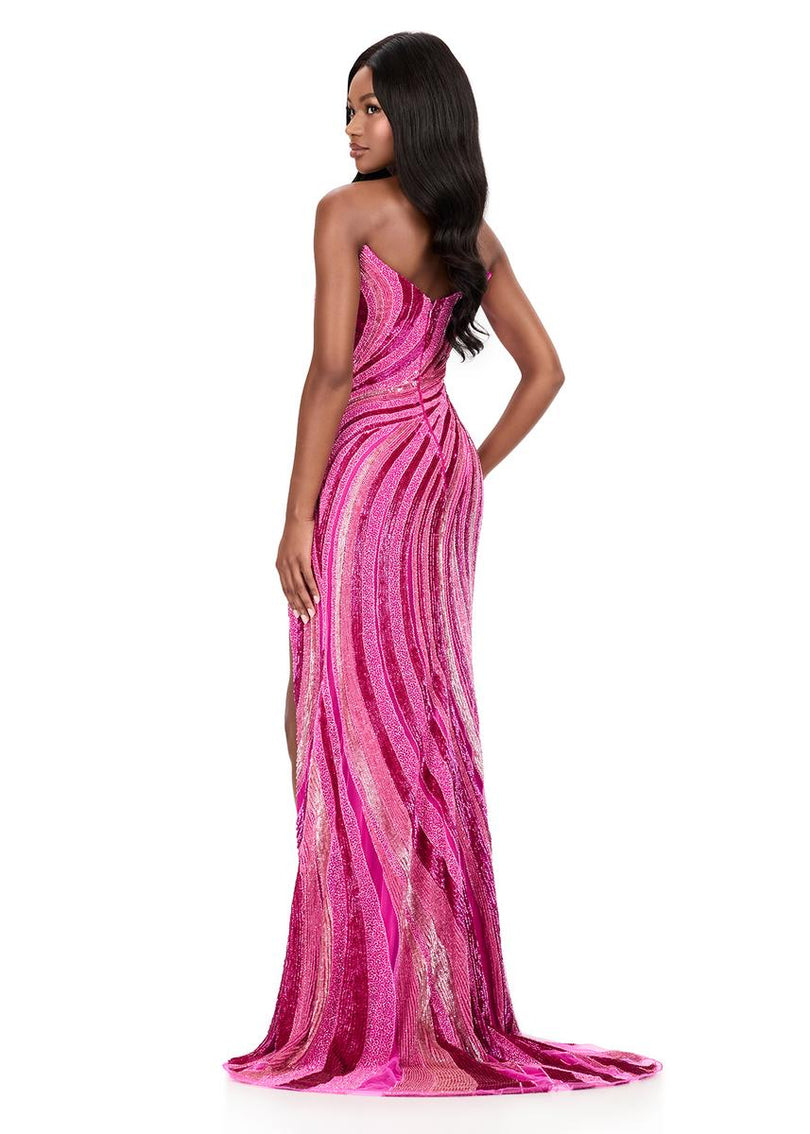 ASHLEYlauren Strapless Beaded Prom Dress 12231 - B