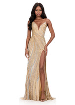 ASHLEYlauren Strapless Beaded Prom Dress 12231 - B