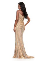 ASHLEYlauren Strapless Beaded Prom Dress 12231 - B