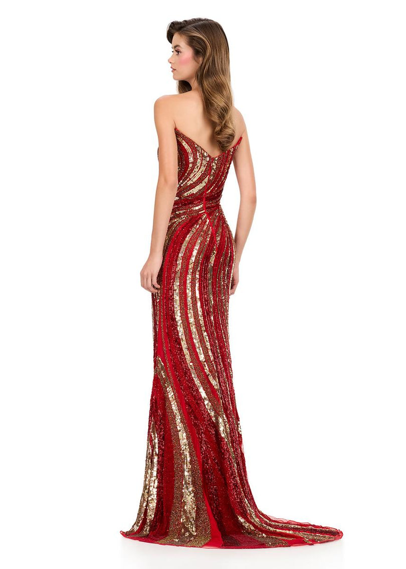 ASHLEYlauren Strapless Beaded Prom Dress 12231 - B