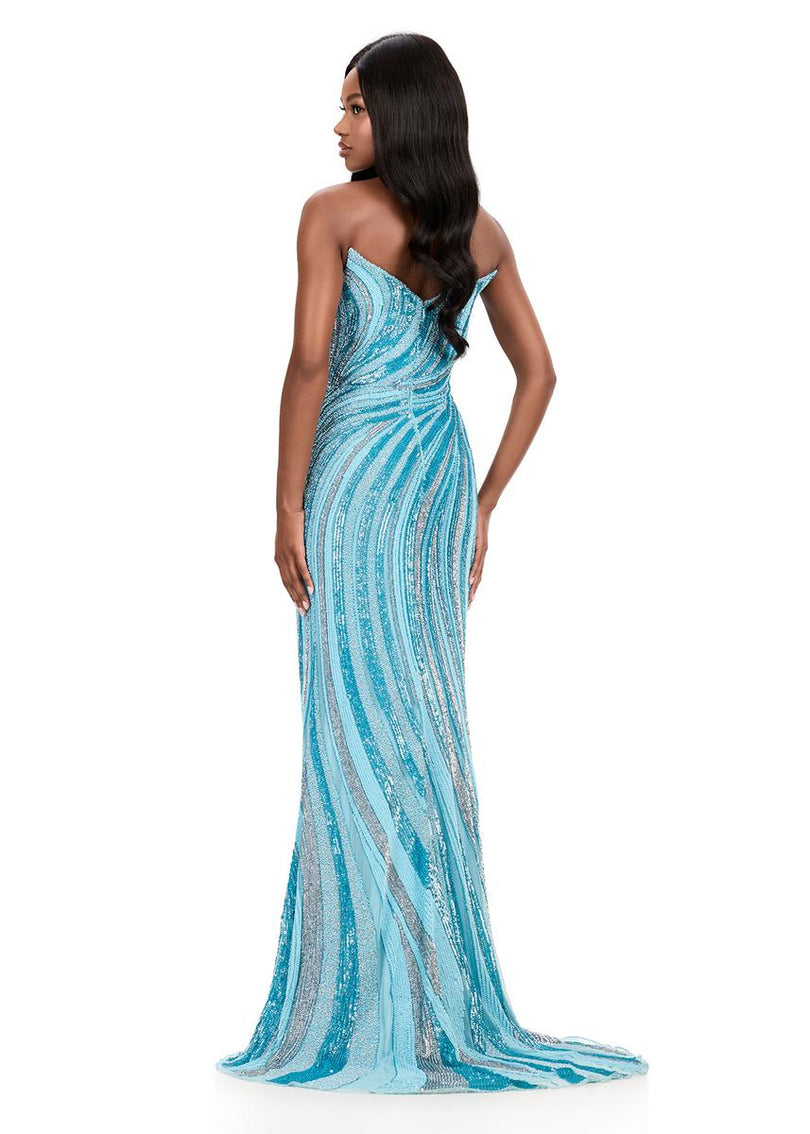 ASHLEYlauren Strapless Beaded Prom Dress 12231 - B