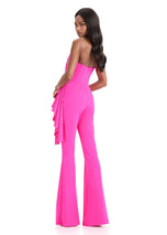 ASHLEYlauren One Shoulder Side Ruffle Jumpsuit 12233