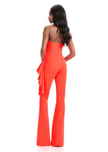 ASHLEYlauren One Shoulder Side Ruffle Jumpsuit 12233