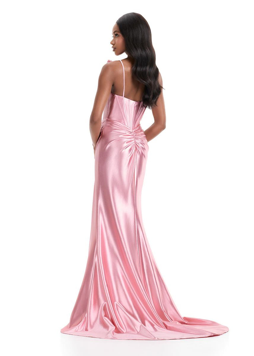 ASHLEYlauren Fitted Bow Shoulder Dress 12239
