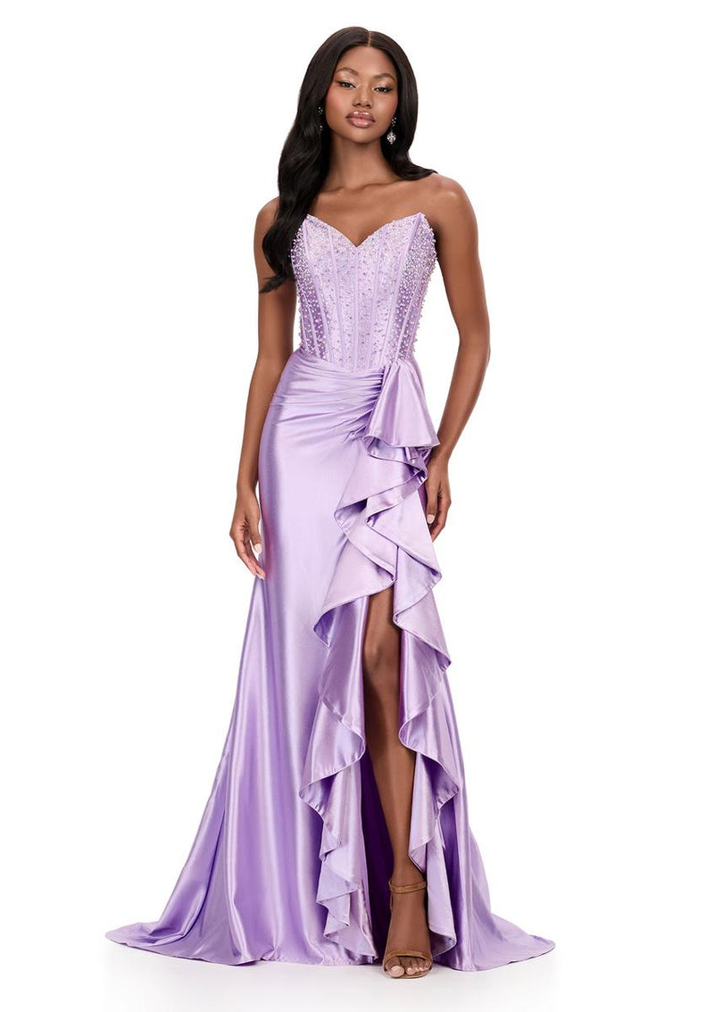ASHLEYlauren Tight Jersey Prom Dress 12240