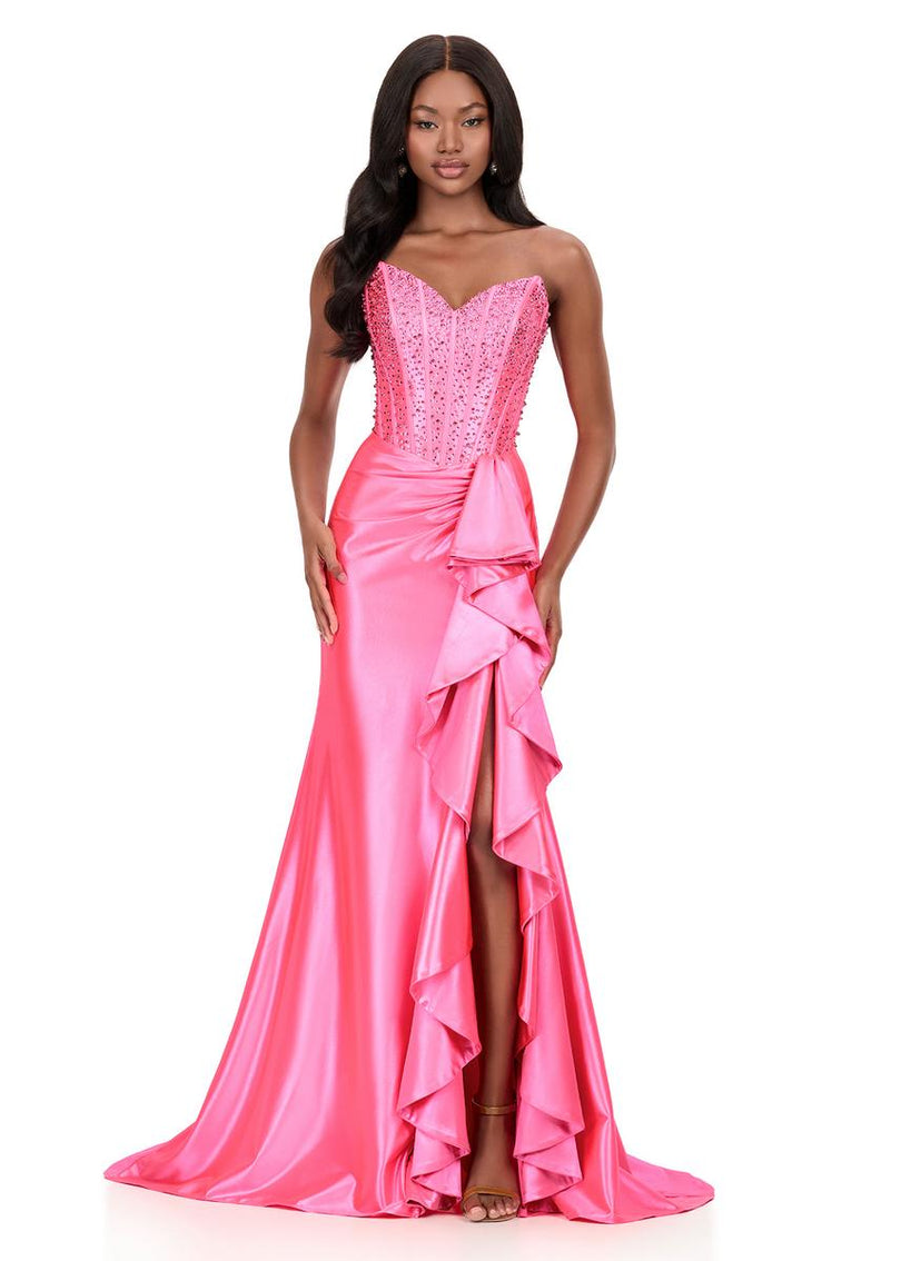 ASHLEYlauren Tight Jersey Prom Dress 12240