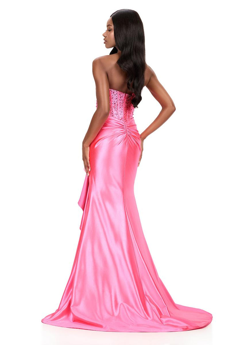 ASHLEYlauren Tight Jersey Prom Dress 12240