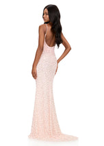 ASHLEYlauren V-Neck Open Back Prom Dress 12244