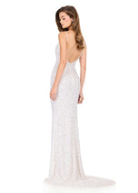 ASHLEYlauren V-Neck Open Back Prom Dress 12244