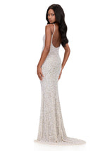 ASHLEYlauren V-Neck Open Back Prom Dress 12244