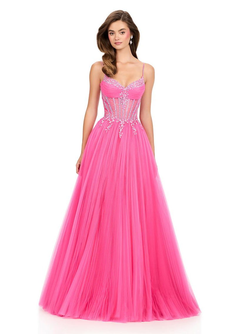 ASHLEYlauren Beaded A-Line Prom Dress 12246 ASHLEYlauren Beaded A-Line Prom Dress 12246