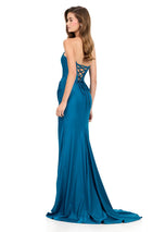 ASHLEYlauren Strapless Plunge Fitted Prom Dress 12247