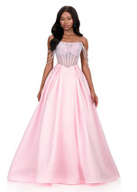 ASHLEYlauren Pearl Beaded Ball Gown 12248