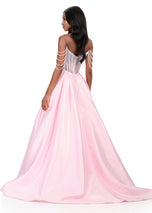 ASHLEYlauren Pearl Beaded Ball Gown 12248